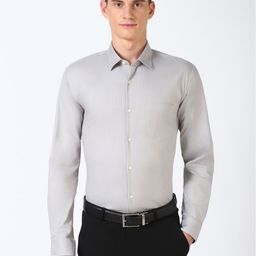 Peter England Men Spread Collar Solid Cotton Casual Shirt-image-63