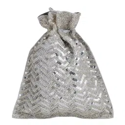 Tarini Nirula Grey Silk Potli image 3