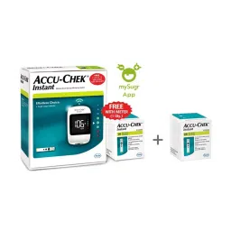 Accu Chek Instant Meter with 10 strips and Accu Chek Instant 25 Strips (White) image 1