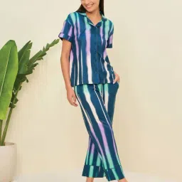 Sweet Dreams Blue Printed Pyjama Set-image-83