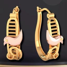P.C. Chandra Jewellers 22KT Yellow Gold Elegant Earrings Featuring Bird Design-image-64