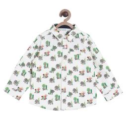 MINIKLUB Boys White Printed Full Sleeves Shirt-image-81