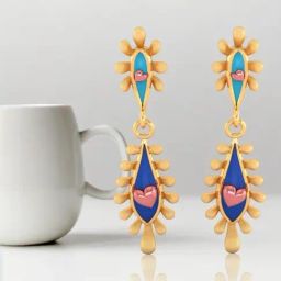 P.C. Chandra Jewellers 14KT Yellow Gold Earrings With Water Droplet Design and Beautiful Detailing-image-26