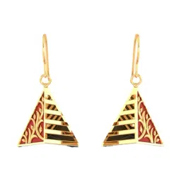 P.C. Chandra Jewellers 14KT Yellow Gold Exquisite Earrings in Reddish Conical Shape-image-60