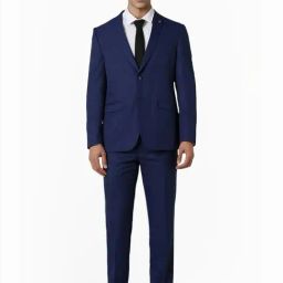 Van Heusen Blue Slim Fit Texture Two Piece Suit-image-83