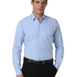 Peter England Blue Regular Fit Striped Shirt-image-92