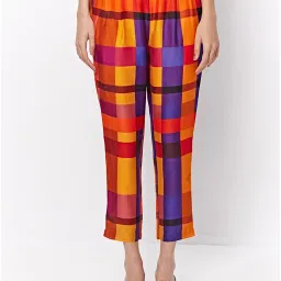 Ancestry Multicolor Color-block Regular Fit High Rise Trousers image 1