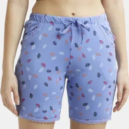 Jockey RX10 Women's Micro Modal Cotton Relaxed Fit Printed Shorts with Pockets (Prints May Vary)-picture-8