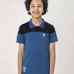 Technosport Boys Colourblocked Polo Collar UPF50 Slim Fit T-shirt-image-52