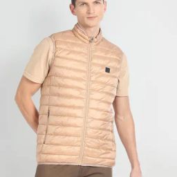 Arrow Sport Beige Regular Fit Quilted Jacket-45
