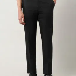 Arrow Black Regular Fit Trousers-picture-48