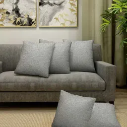 HOSTA HOMES Grey Jute Cushion Covers - Set of 5-44