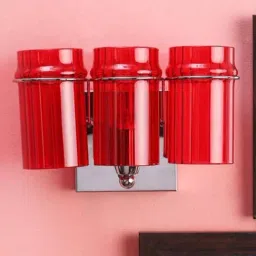 Kapoor E Illuminations Strick & Bolton Red Metal 3-Shades Wall Light - Set of 1-image-34