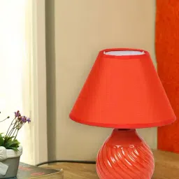 Tayhaa Orange Metal Table Lamp with Shade - Set of 1-39