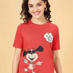 People by Pantaloons Red Cotton Printed T-Shirt-image-51