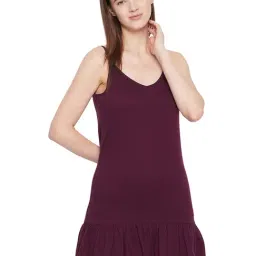 Hypernation Purple V Neck Singlets-image-5