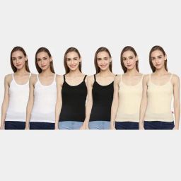 Dollar Missy Multicolor Cotton Camisole - Pack of 6-image-95