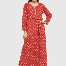 Secret Wish Orange Polka Dot Sleepwear Robes-image-53