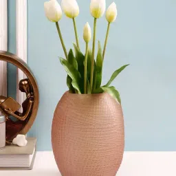 Tayhaa Brown Textured Vintage Glass Flower Vase-image-20