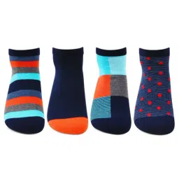 Bonjour Multicolor Cotton Striped Socks - Pack of 4-image-95