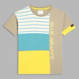Blue Giraffe Boys Multicolor Color Block T-Shirt-image-79