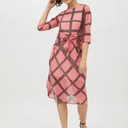 StyleStone Pink Printed A Line Dress-image-69