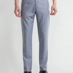 Arrow Blue Relaxed fit Self Trousers-image-14