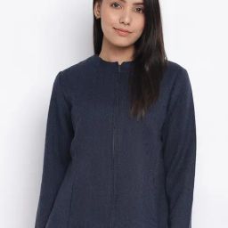 Fabindia Blue Woven Pattern Jacket-image-57
