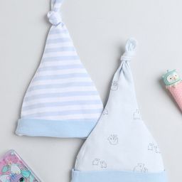 BUMZEE Infant Boys Pack Of 2 Printed Cotton Beanie-21