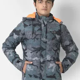 Crimsoune Club Kids Grey Camouflage Full Sleeves Jacket-image-10