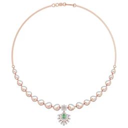 Joyalukkas 18k (750) Purity Rose Gold Charming Paisley Diamond Necklace-picture-45