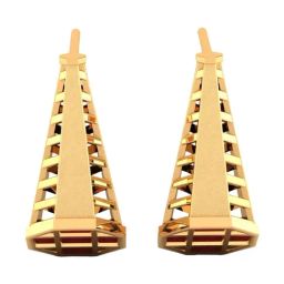 P.C. Chandra Jewellers 14KT Yellow Gold Beautiful Earrings With Reddish Hue in Conical Shape-image-9