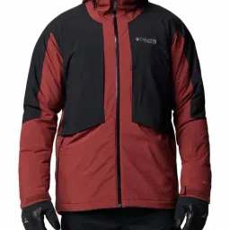 Columbia Maroon Slim Fit Colour Block Sports hoodie-image-16