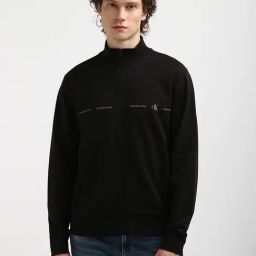 Calvin Klein Black Cotton Relaxed Fit Sweatshirt-image-29