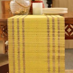 Peepul Tree Lemon Yellow Natural Plant Threads Woven Table Runner-15