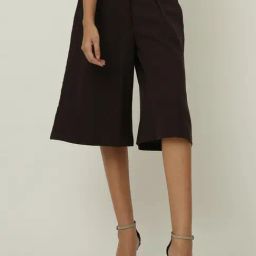 Saltpetre Coffee Brown Tencel Relaxed Fit Culotte-image-3