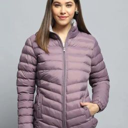Monte Carlo Women's Purple Solid Mock Neck Full Sleeve Jacket-image-76