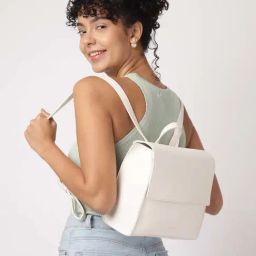 Fastrack White PU Medium Backpack-46