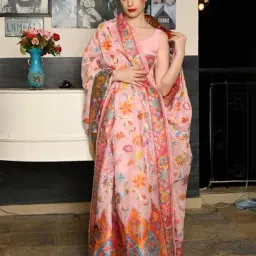Odette Pink Woven Saree With Unstitched Blouse-image-36