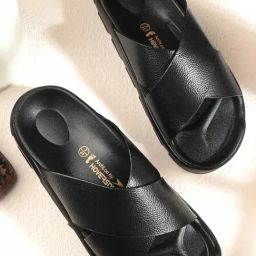 Hoversole Men's EVOLIFT Black Cross Strap Archloc Sandals-image-61