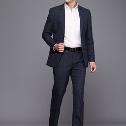 Raymond Checked Single Breasted Contemporary Fit 2-Piece Formal Suit-image-11