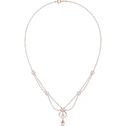 Joyalukkas 18k (750) Purity Rose Gold Shimmering Dewy Charm Diamond Necklace-picture-39