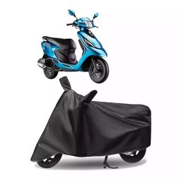 Auto Pearl Polyester Two Wheeler Cover for TVS Scooty Zest (Grey)-14