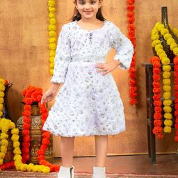 BAESD Girls Self Design A-Line Knee Length Dress-image-55