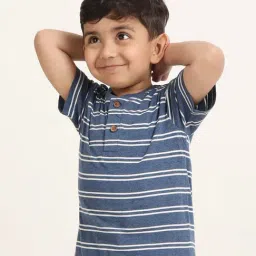 Campana Kids Blue Striped T-Shirt-image-58