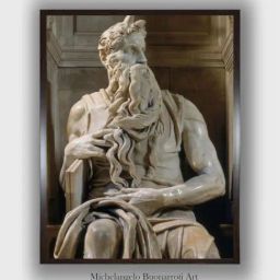 The Art House White Tomb of Giulio II Moses Wooden Framed Canvas Painting Wall Art - 9 x 12 Inch-image-54