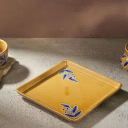Fabindia Yellow Naintara Ceramic Platter-picture-42