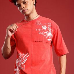 MARVEL STREET Deadpool Printed Pure Cotton Relaxed Fit T-shirt-image-97
