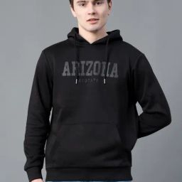 Red Tape Black Regular Fit Graphic Hoodie-image-87