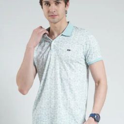 Monte Carlo Blue Regular Fit Printed T-Shirt-image-54